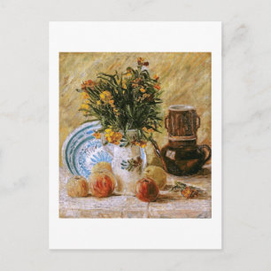 Cartão Postal Flores - Foffeepot e Fruta Van Gogh Fine Art