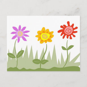 Cartão Postal Flores Funky