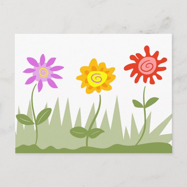 Cartão Postal Flores Funky (Frente)