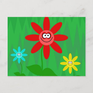 Cartão Postal Flores Funky