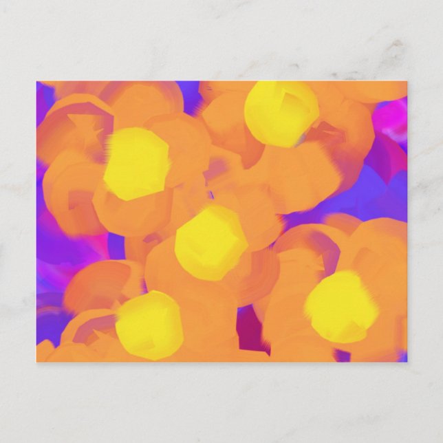 Cartão Postal Flores Laranja Brilhantes (Frente)