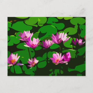 Cartão Postal Flores lótus - Arte vetorial