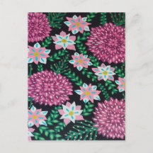 Flores Magenta em Arte Negra