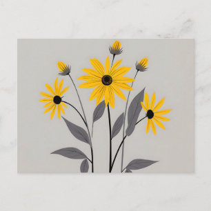 Cartão Postal Flores Minimalistas de Susana de Olhos Negros