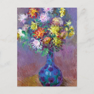Cartão Postal Flores Monet Vase de Chrysanthemals