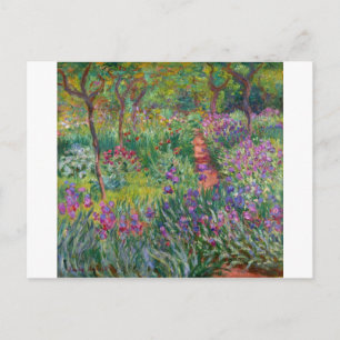 Cartão Postal flores-monet-vintage-o-jardim-das-íris-em-giverny