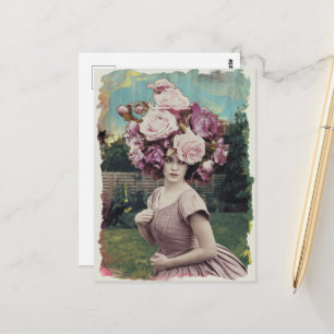 Cartão Postal Flores na Cabeça Dela