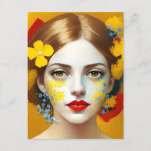 Cartão Postal Flores no Cabelo
