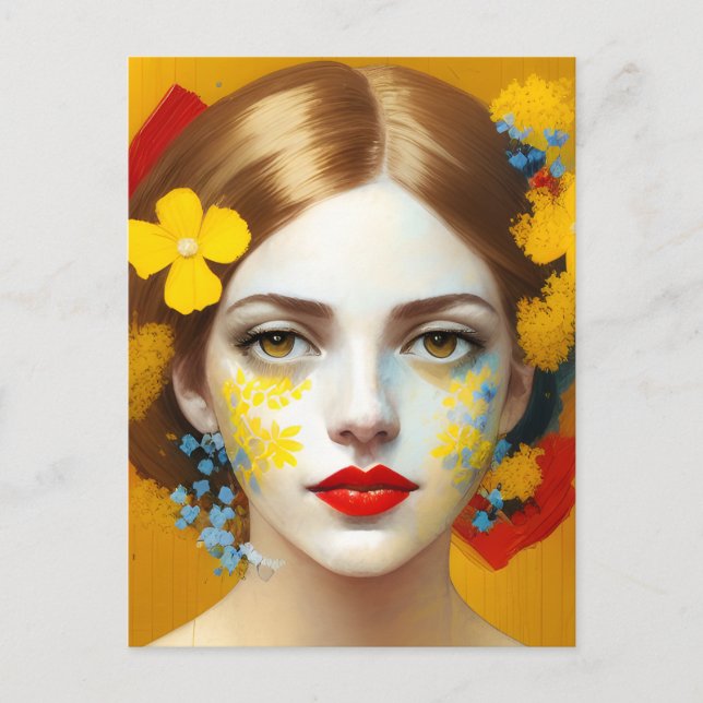 Cartão Postal Flores no Cabelo (Frente)