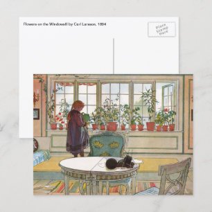 Cartão Postal Flores no muro de Carl Larsson
