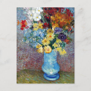Cartão Postal Flores num vaso azul de Vincent van Gogh