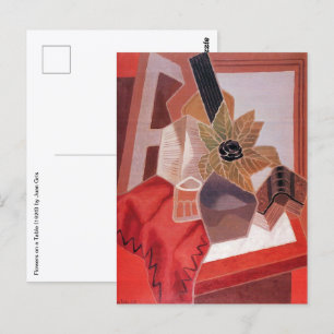 Cartão Postal Flores numa Mesa por Juan Gris, Cubismo Vintage