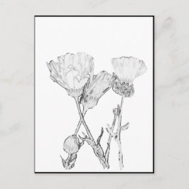 Cartão postal - Flores para Colorir