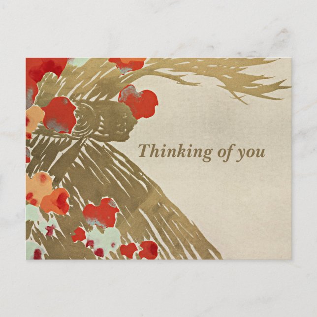 Cartão Postal Flores, pensando em você (Frente)