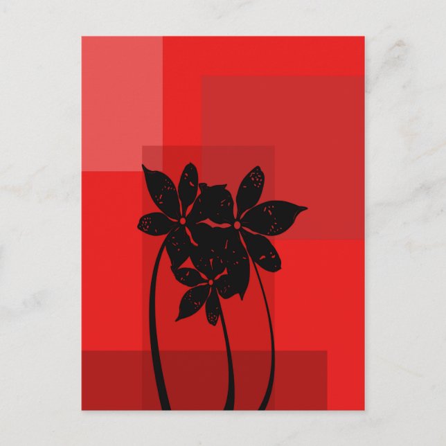 Cartão Postal Flores pretas (Frente)