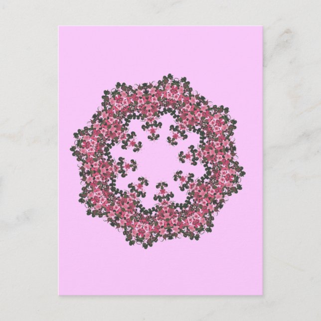 Cartão Postal Flores Rosa (Frente)