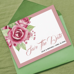 Cartão Postal Flores rosa cor-de-água rosa empoeiradas Salvem a 