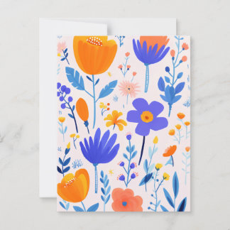 Cartão Postal Flores rosa e roxa