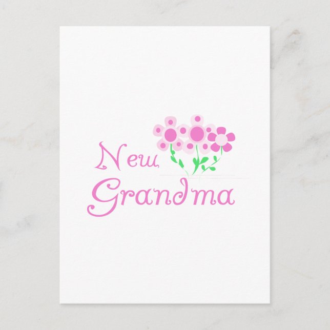 Cartão Postal Flores Rosa Novas Camisetas e presentes para vovó (Frente)