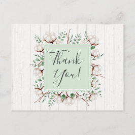 Cartão Postal Flores Russas de Algodão do Sul em Madeira Obrigad