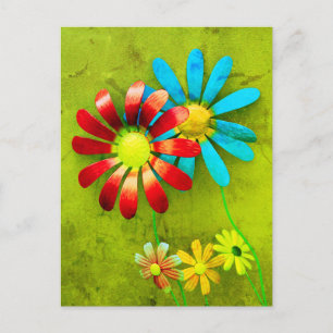 Cartão Postal Flores Rustic Metal Garden