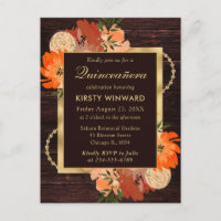 Flores Rústicas de Laranja Queimada para Quinze An