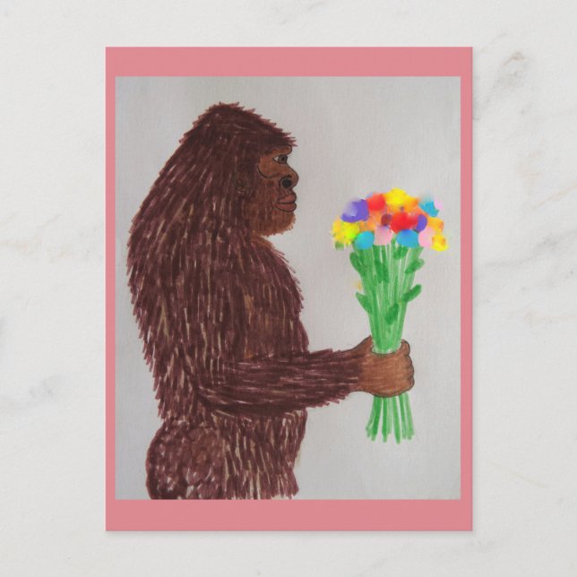 Cartão Postal Flores sasquatch amam (Frente)