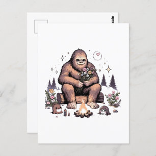 Cartão Postal Flores Sasquatch Holding