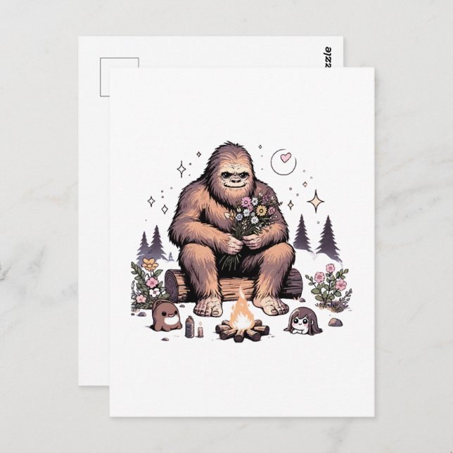 Cartão Postal Flores Sasquatch Holding (Frente/Verso)