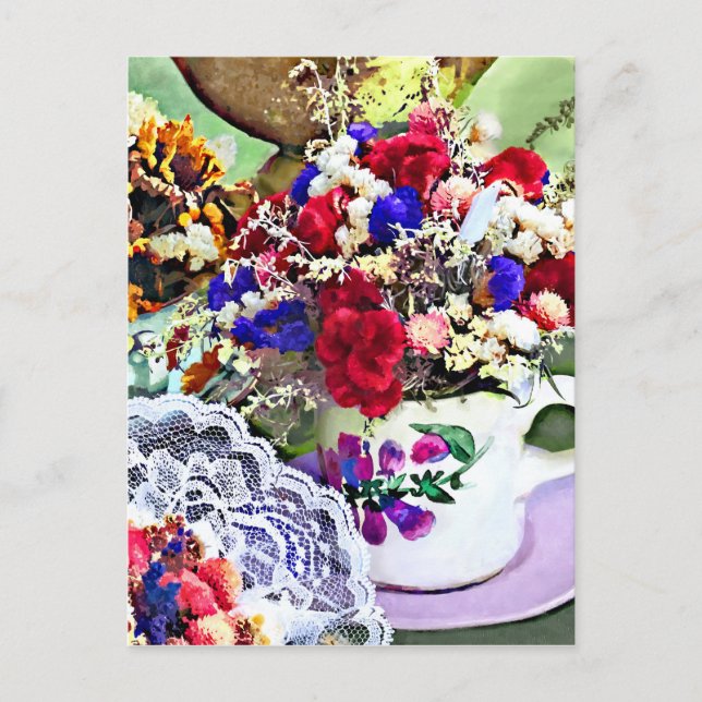 Cartão Postal Flores Secas em Equipes (Frente)