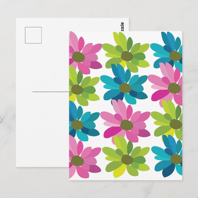 Cartão Postal Flores Selvagens Coloridas (Frente/Verso)