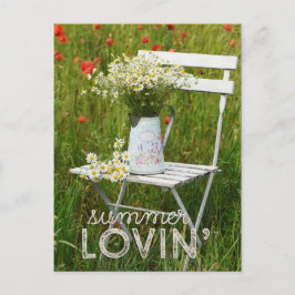 Cartão Postal Flores Selvagens de Campo de Verão (Poppies) + Tex