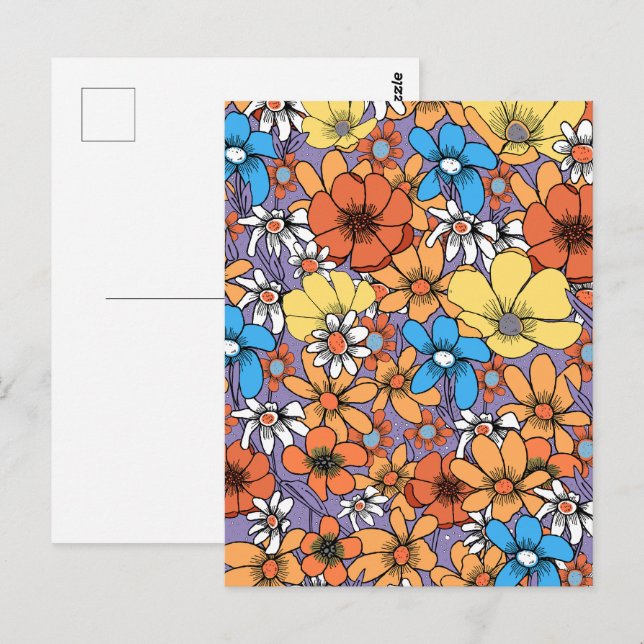 Cartão Postal Flores silvestres (Frente/Verso)