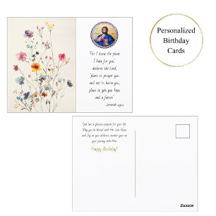Cartão Postal Flores Silvestres Coloridas Pantocrator Aniversári