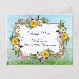 Cartão Postal Flores silvestres contra um céu azul