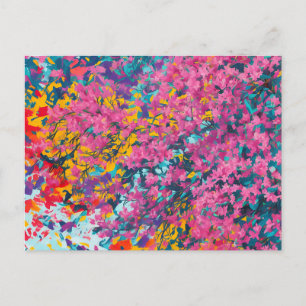 Cartão Postal Flores Silvestres de Azaléia Abstratas