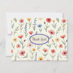 Cartão Postal Flores Silvestres de Verão Obrigado