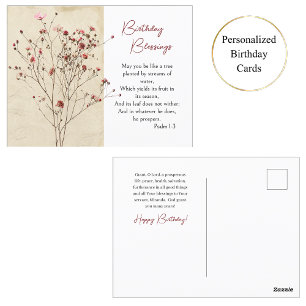 Cartão Postal Flores Silvestres Delicadas do Deserto Aniversário