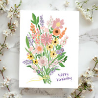 Flores Silvestres Pintadas à Mão com Gouache Feliz