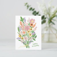 Flores Silvestres Pintadas à Mão com Guache Feliz