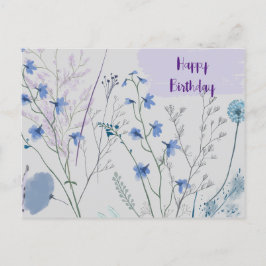 Cartão Postal Flores Silvestres Rústicas Boho Caprichosas de Ani