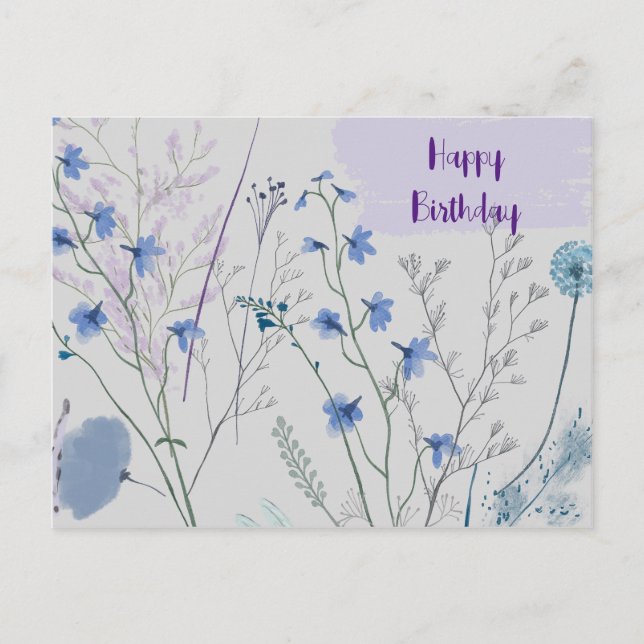 Cartão Postal Flores Silvestres Rústicas Boho Caprichosas de Ani (Frente)
