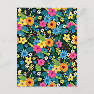 Cartão Postal Flores Vibrantes Ditsy Padrão Floral-43785