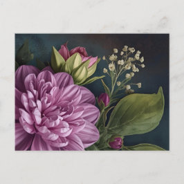 Cartão Postal Flores Vintage Escuras