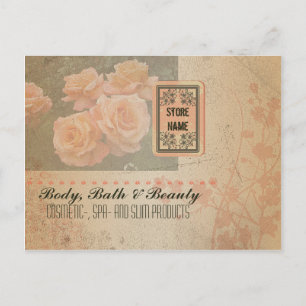 Cartão Postal Flores Vintage Grunge - Cartão-postal