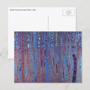 Cartão Postal Floresta Beech por Gustav Klimt, Vintage Art Nouve