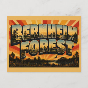 Cartão Postal Floresta Bernheim Kentucky Floresta Prado Lago Art