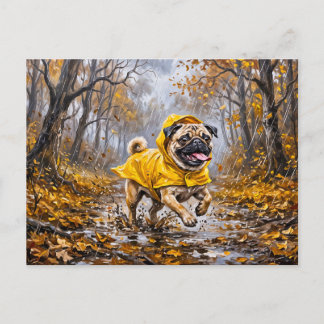 Cartão Postal Floresta Caprichosa de Novembro Chuvoso Ilustração