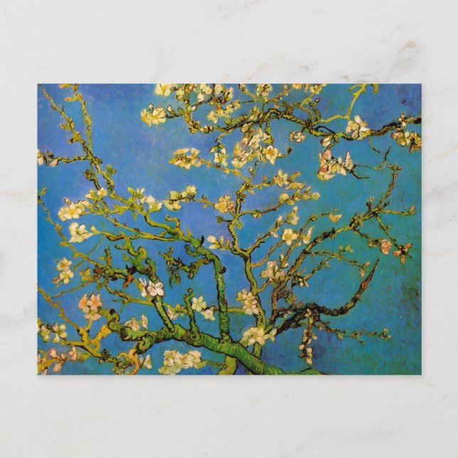 Cartão Postal Floresta de Amêndoa Brilhante por Vincent van Gogh (Frente)