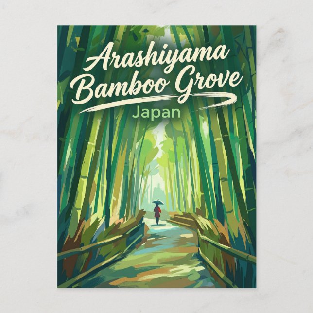 Cartão Postal Floresta de Bambu Arashiyama Japão (Frente)